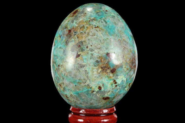Polished Chrysocolla Egg - Peru #95670